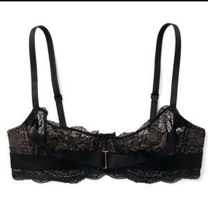Adore Me "Monett" Bra sz 36DD * Unlined Balconette Black Lace Strappy Style